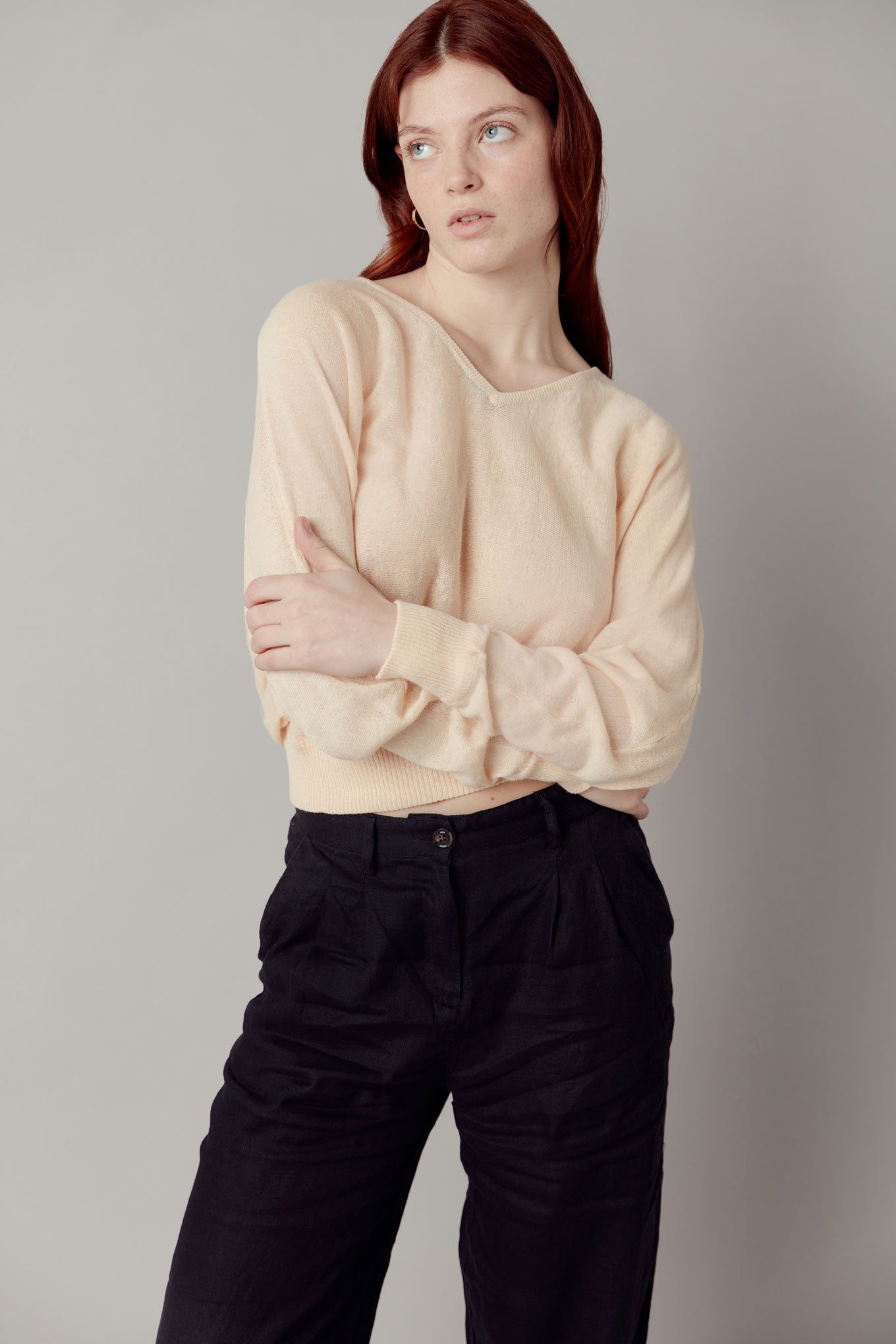 White batwing store jumper