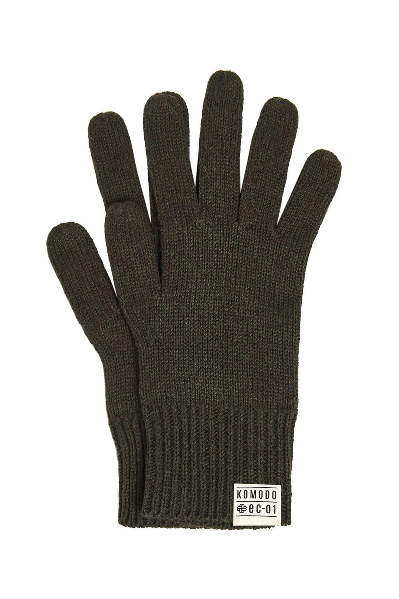 NAIE - GOTS Organic Cotton &amp; Cashmere Gloves Dark Khaki