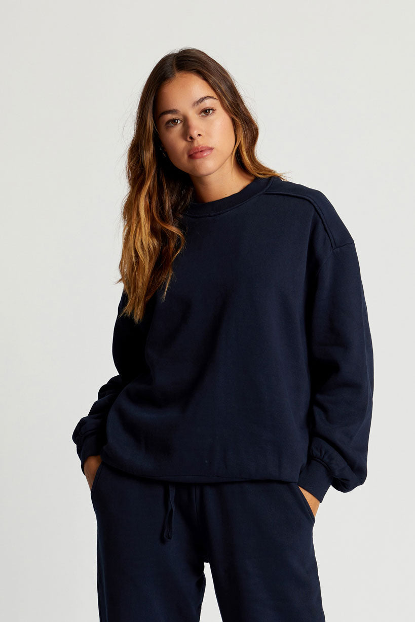 NAYLA GOTS Organic Cotton Sweat Navy