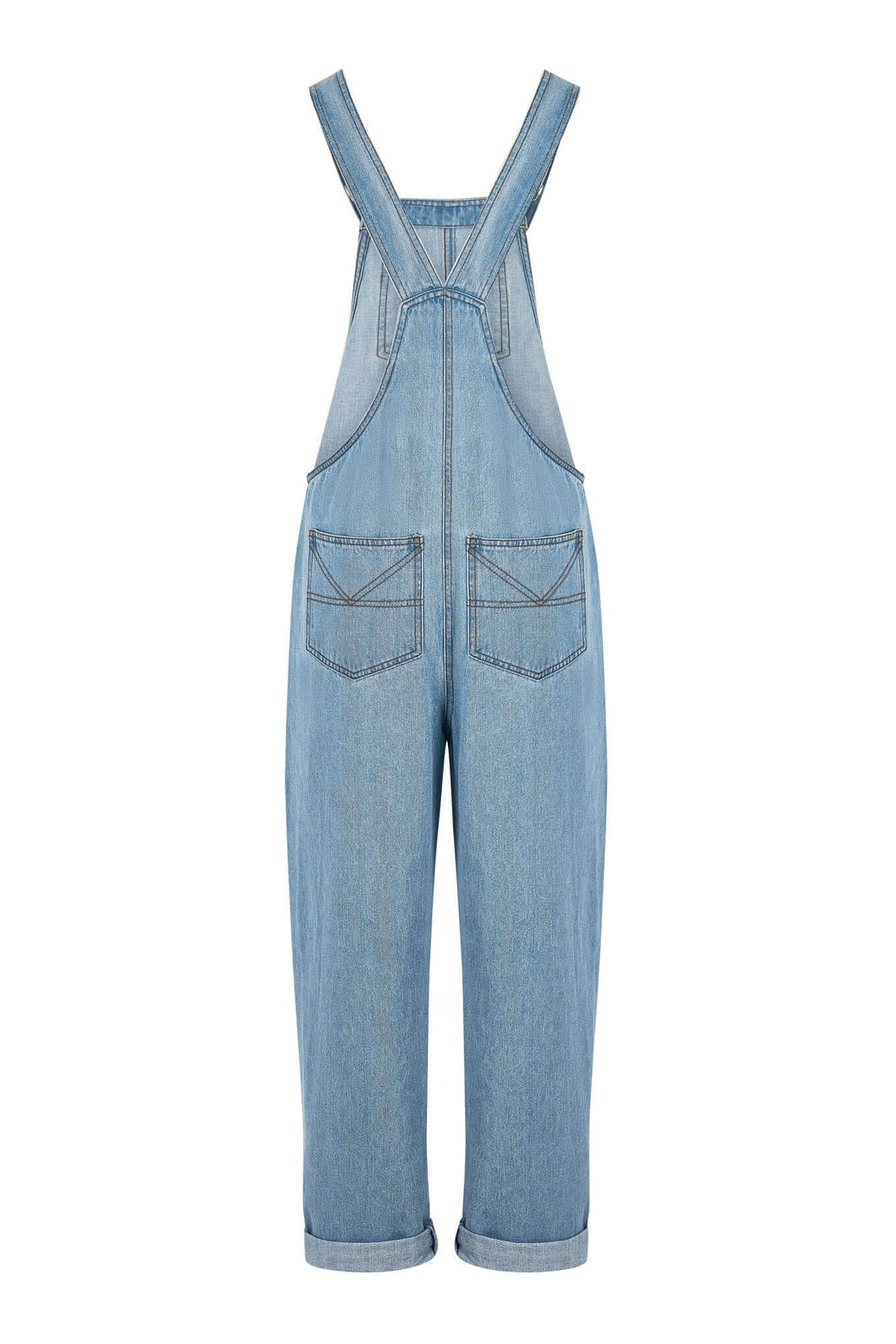 JOY Organic Cotton Denim Dungarees - Stone Wash - Komodo Fashion