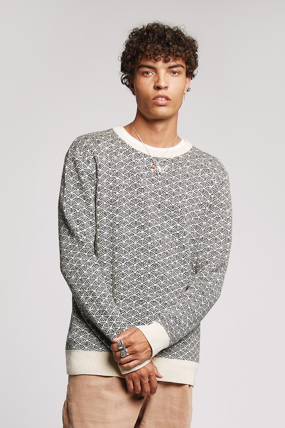 Jumper - HAKKU Men's - Organic Cotton & Tencel Jumper Off White