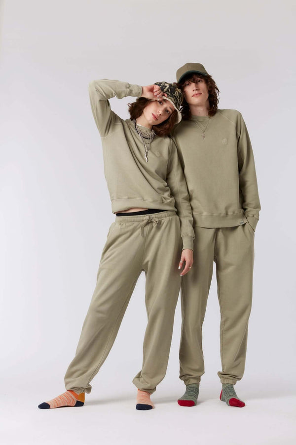 EVIE GOTS Organic Cotton Trackpants in Clay Green